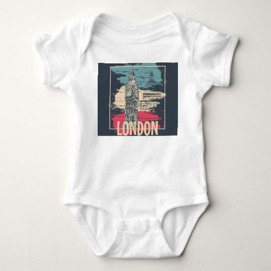 London Big Ben: Typografie Poster Romper (Voorkant)
