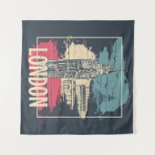 London Big Ben: Typografie Poster Wandkleed (Voorkant (horizontaal))