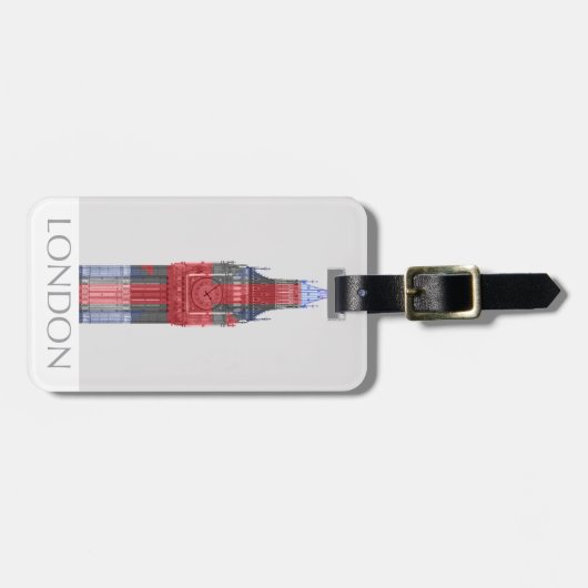 London Big Ben Union Jack Bagagelabel (Voorkant horizontaal)