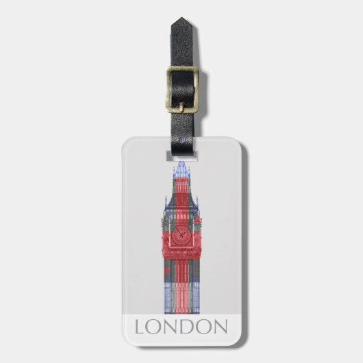 London Big Ben Union Jack Bagagelabel (Voorkant verticaal)