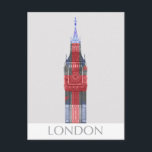 London Big Ben Union Jack Briefkaart<br><div class="desc">London Big Ben Union Jack van Fab Funky. Kenmerkt de beroemde Big Ben Kloktoren van Londen in rood,  wit,  blauw en grijs.</div>