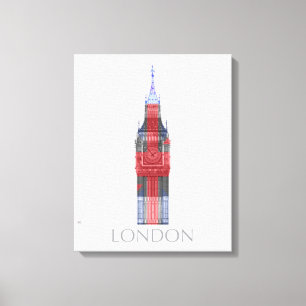 London Big Ben Union Jack Canvas Afdruk