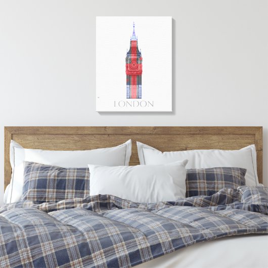 London Big Ben Union Jack Canvas Afdruk (Insitu (Slaapkamer))