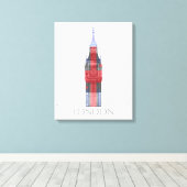 London Big Ben Union Jack Canvas Afdruk (Insitu (Houten vloer))