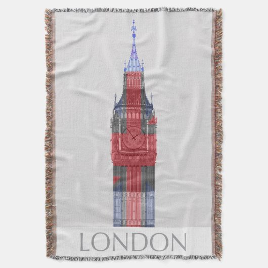 London Big Ben Union Jack Deken (Voorkant Verticaal)