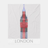 London Big Ben Union Jack Fleece Deken (Voorkant)