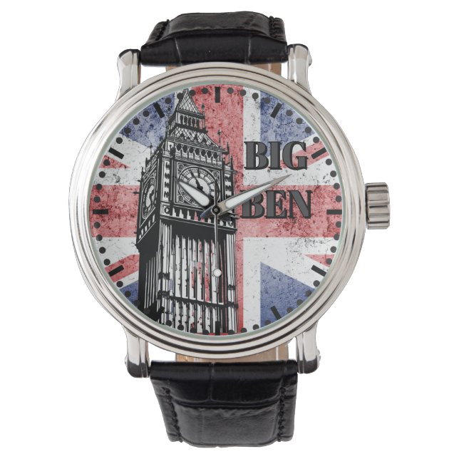 London Big Ben Union Jack Horloge (Voorkant)