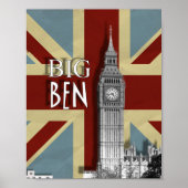 London Big Ben Union Jack Modern Wall Art Poster (Voorkant)