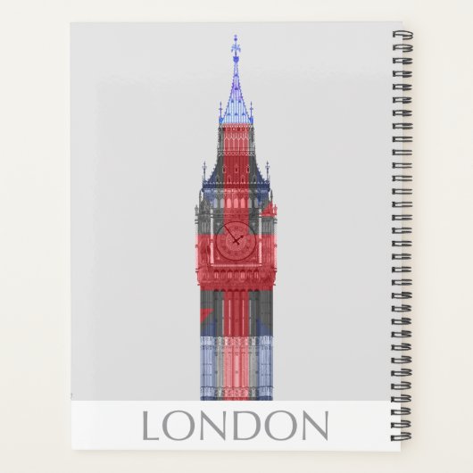 London Big Ben Union Jack Planner (Achterkant)