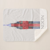 London Big Ben Union Jack Sherpa Deken (Voorkant (horizontaal))