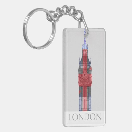 London Big Ben Union Jack Sleutelhanger (Voorkant Links)