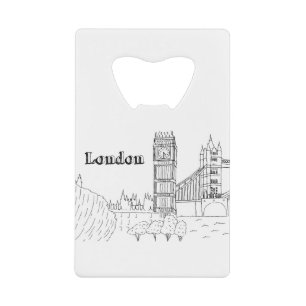 London Big Ben Vacation Tekening Vacation Art Trav Creditkaart Flessenopener