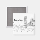 London Big Ben Vacation Tekening Vacation Art Trav Magneet (Voorkant / Achterkant)