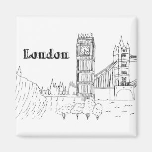London Big Ben Vacation Tekening Vacation Art Trav Magneet