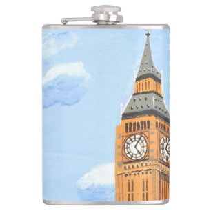 London Big Ben Vinyl Wrapped Flask Heupfles