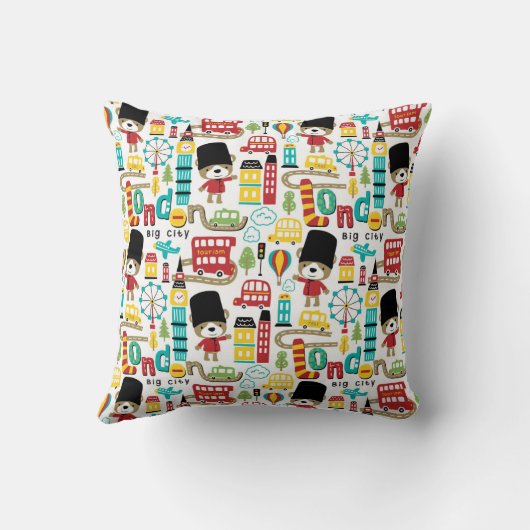 London Big City en Beer Guard Pattern Kussen (Achterkant)