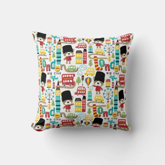 London Big City en Beer Guard Pattern Kussen (Voorkant)