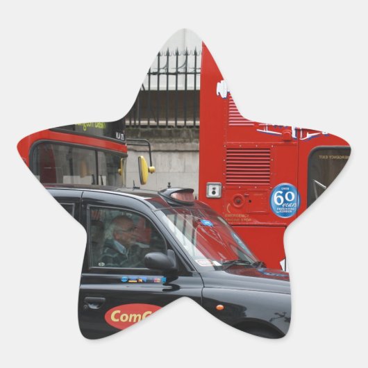London Black Cab Taxi Ster Sticker (Voorkant)