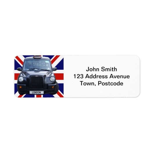 London Black Taxi Cab Etiket (Voorkant)