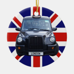London Black Taxi Cab Keramisch Ornament