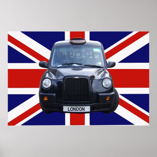 London Black Taxi Cab Poster (Voorkant)
