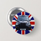 London Black Taxi Cab Ronde Button 5,7 Cm (Voorkant /achterkant)