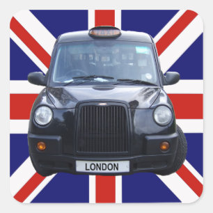 London Black Taxi Cab Vierkante Sticker