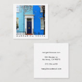 London Blue Houses England Fotoreistoerisme Vierkante Visitekaartje (Voorkant / Achterkant)