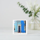 London Blue Houses England Fotoreistoerisme Vierkante Visitekaartje (Staand voorkant)