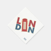 London Blue Red Custom Servet (Hoek)