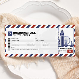 London Boarding Pass Travel Trip Plane Gift Ticket Kaart