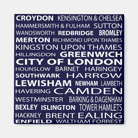 London Boroughs Magnet (Voorkant)