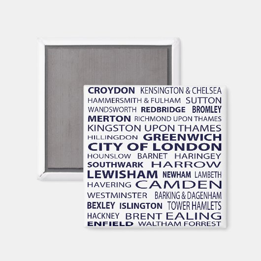 London Boroughs Magnet (wit) (Voorkant / Achterkant)
