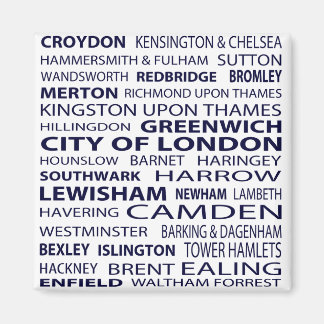 London Boroughs Magnet (wit)