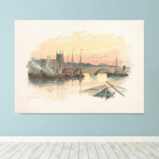 London Bridge (1895) Canvas Afdruk (Insitu (Houten vloer))