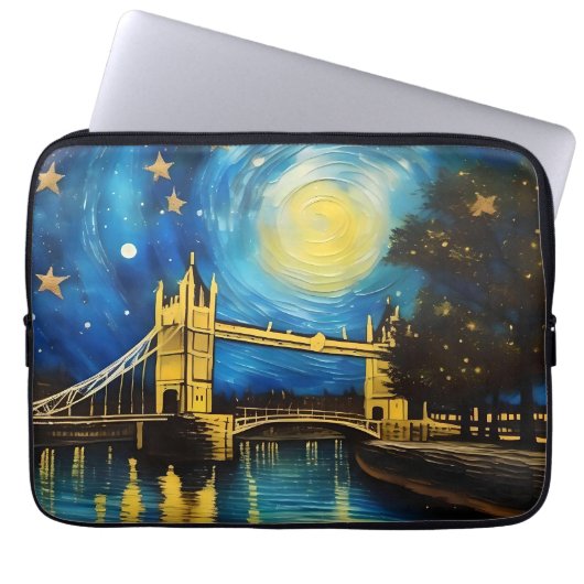 London Bridge Acrylkunst, Laptop Sleeve (Voorkant)