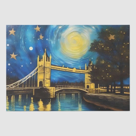 London Bridge Acrylkunst, Tissuepapier (Voorkant)