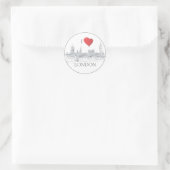 London Bridge Big Ben | I Heart London Sketch Ronde Sticker (Tas)