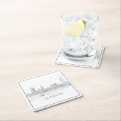 London Bridge Big Ben London Skyline Drawing Kartonnen Onderzetters (Insitu)