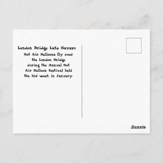 London Bridge Briefkaart (Achterkant)