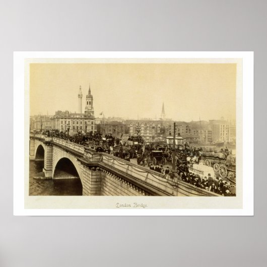 London Bridge, c.1880 (sepia foto) Poster (Voorkant)