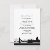 London Bridge CityScape bruiloft uitnodiging (Voorkant)