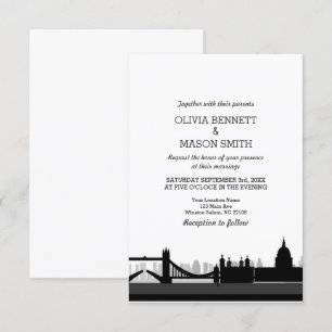 London Bridge Cityscape Wedding Invitation Kaart