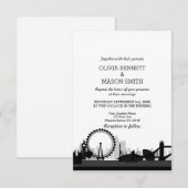 London Bridge Cityscape Wedding Invitation Kaart (Voorkant / Achterkant)