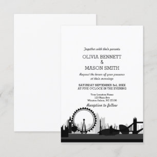 London Bridge Cityscape Wedding Invitation Kaart