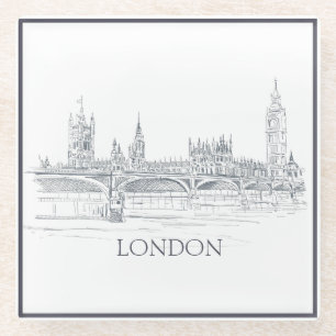 London Bridge en Big Ben Iconic London Skyline Glazen Onderzetter