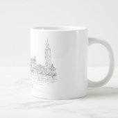 London Bridge en Big Ben Iconic Skyline Sketch Grote Koffiekop (Rechts)