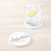 London Bridge en Big Ben Iconic Skyline Sketch Zandsteen Onderzetter (Zijkant)