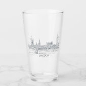 London Bridge en Big Ben Pen en Ink Sketch Pint Glas (Voorkant)