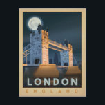 London Bridge | Engeland Briefkaart<br><div class="desc">Anderson Design Group is een bekroonde illustratie- en ontwerpfirma in Nashville,  Tennessee. Oprichter Joel Anderson leidt een team van getalenteerde artiesten naar creëer originele poster kunst die lijkt op klassieke  prints van de jaren 20 tot de jaren 60.</div>